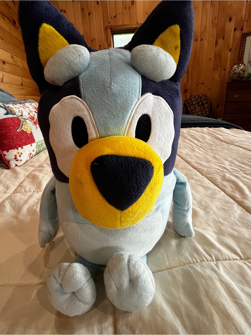 Blue and Yellow Plush Character Pillow